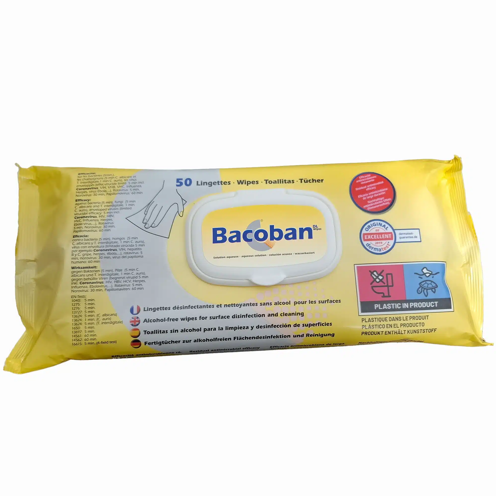 BACOBAN® Langzeit-Flächendesinfektionstücher, 50 Stück im Flachpack