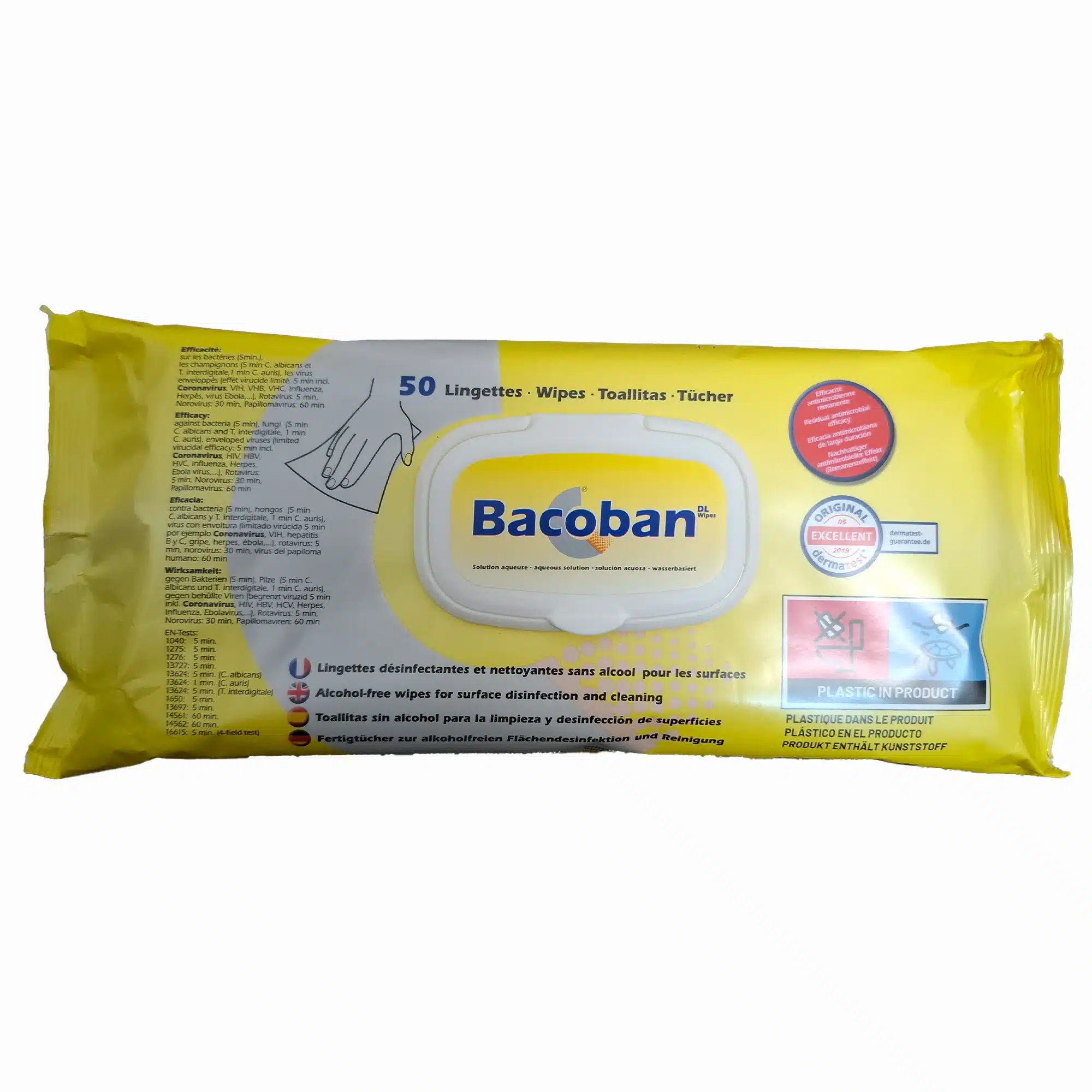BACOBAN® Langzeit-Flächendesinfektionstücher, 50 Stück im Flachpack – Bild 2