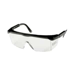 Schutzbrille mit integriertem Seitenschutz und verstellbaren Bügeln